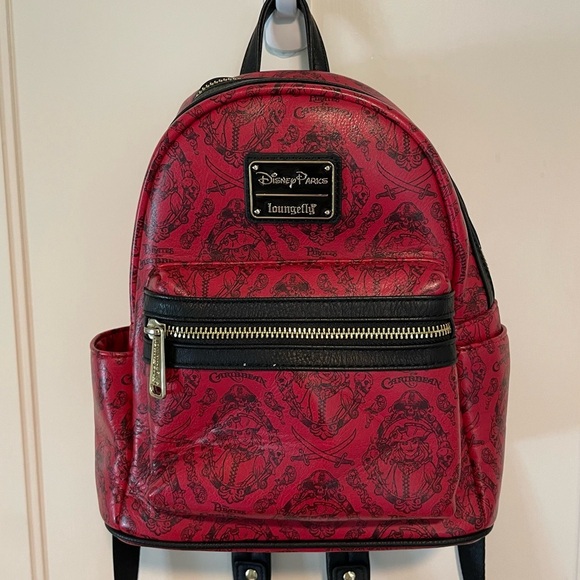 RARE Disney Parks Loungefly Pirates‎ of the Caribbean Red Backpack main image 5